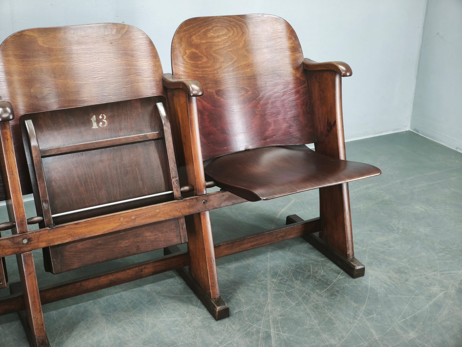 photo buy Rare 1920s Czechoslovak Three Seat Cinema Bench, Thonet Style
