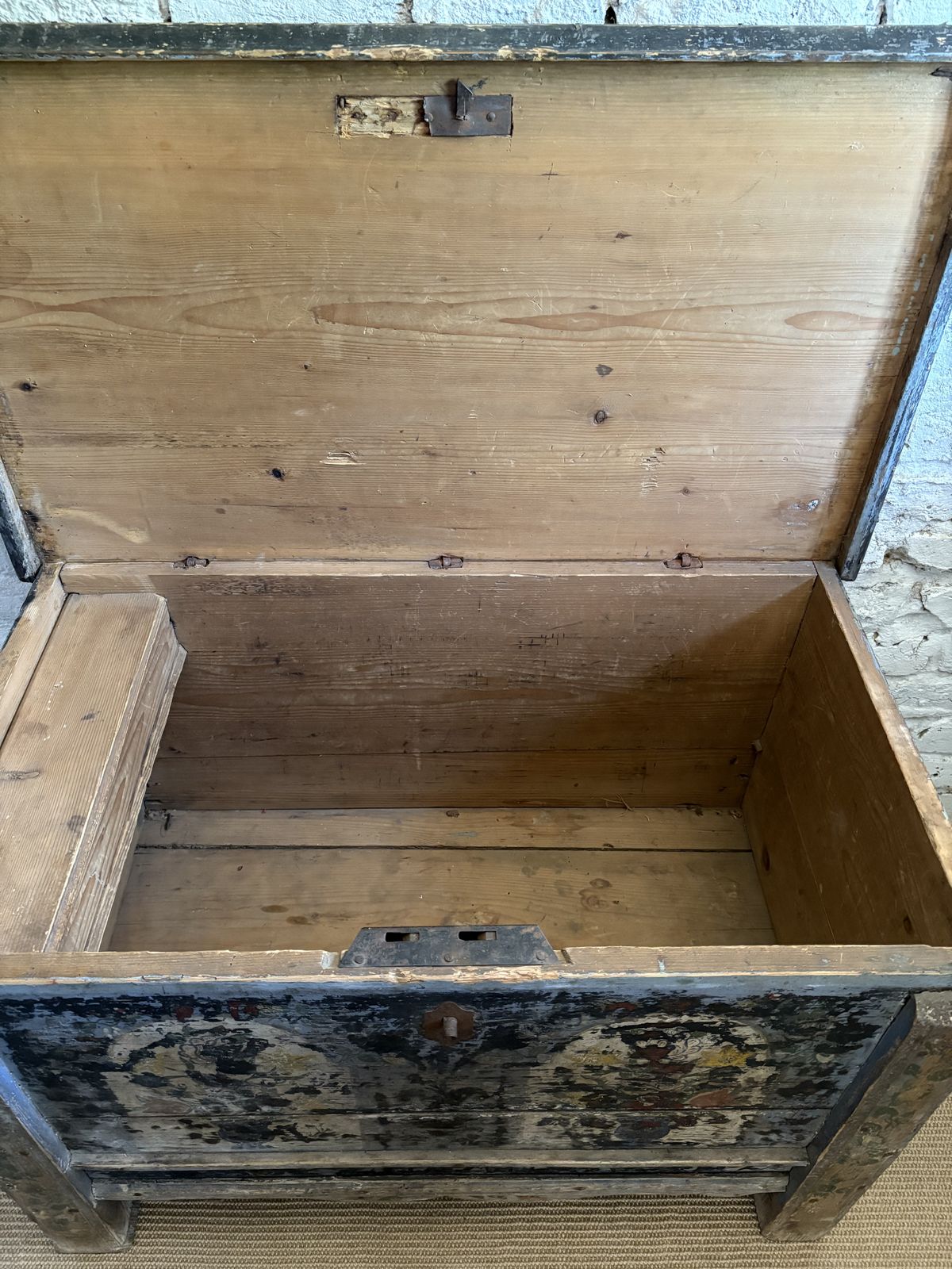 Antique French Folk Art Painted Chest photo buy