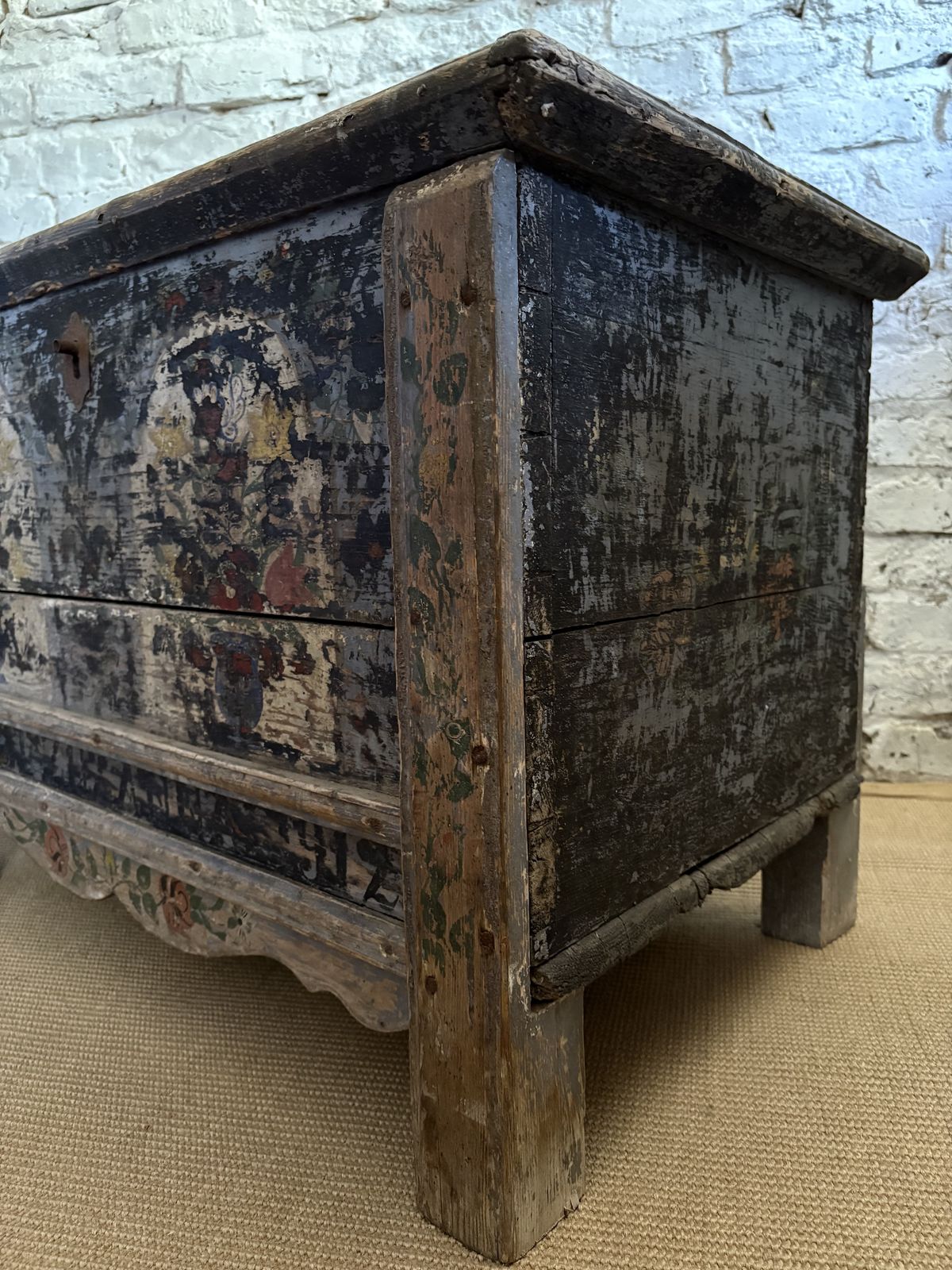 photo furniture Antique French Folk Art Painted Chest