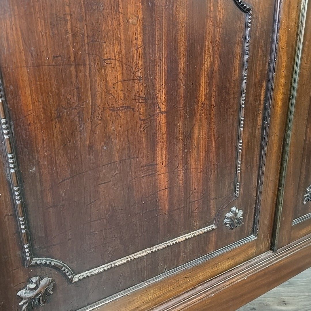 photo furniture Antique Tallboy Wardrobe Vintage Georgian Style Wood Double Gentleman's Cupboard