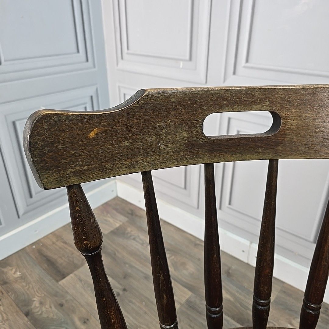 photo vinterior Vintage Pair Pub Chairs 2 Turned Wooden Upholstered Lounge Dining Seats Retro