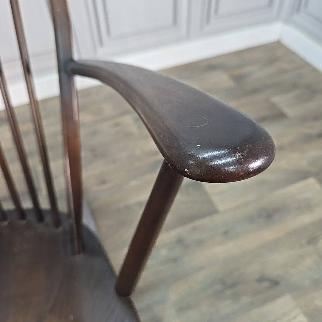 photo furniture Vintage Ercol Rocking Chair Mid Century Dark Windsor Wood Rocker Retro Armchair