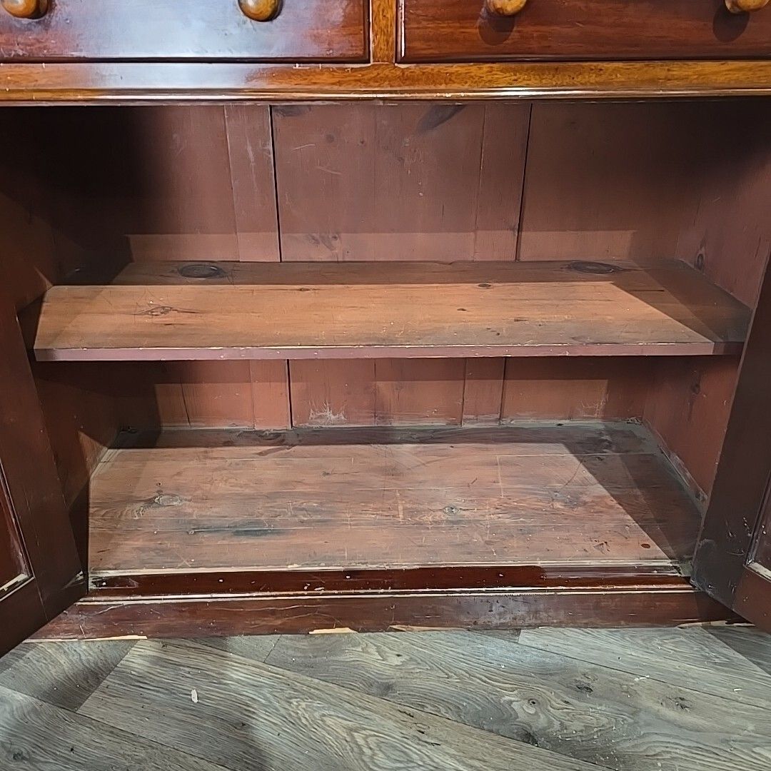 photo vinterior Antique Victorian Library Bookcase Shelf Shelves Glazed Mahogany Glass Wooden