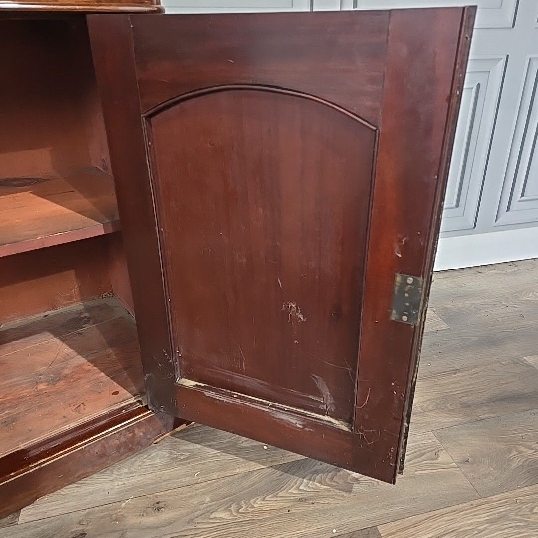 photo buy Antique Victorian Library Bookcase Shelf Shelves Glazed Mahogany Glass Wooden