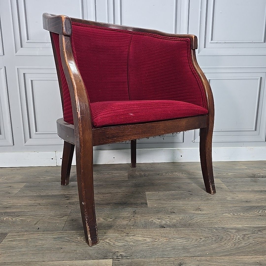 Vintage Club Arm Chair Art Deco French Style Lounge Seat Antique Tub Retro photo furniture
