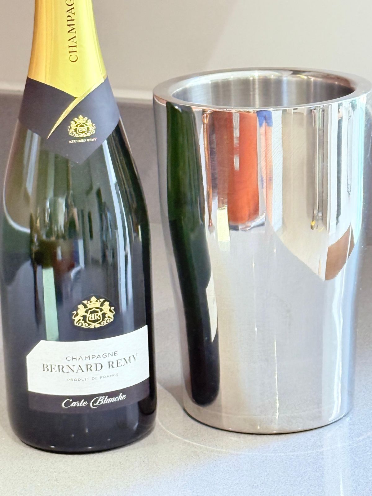 Modernistische roestvrijstalen champagnekoeler / wijnkoeler, modern woonaccessoire, cadeau photo Woonaccessoires