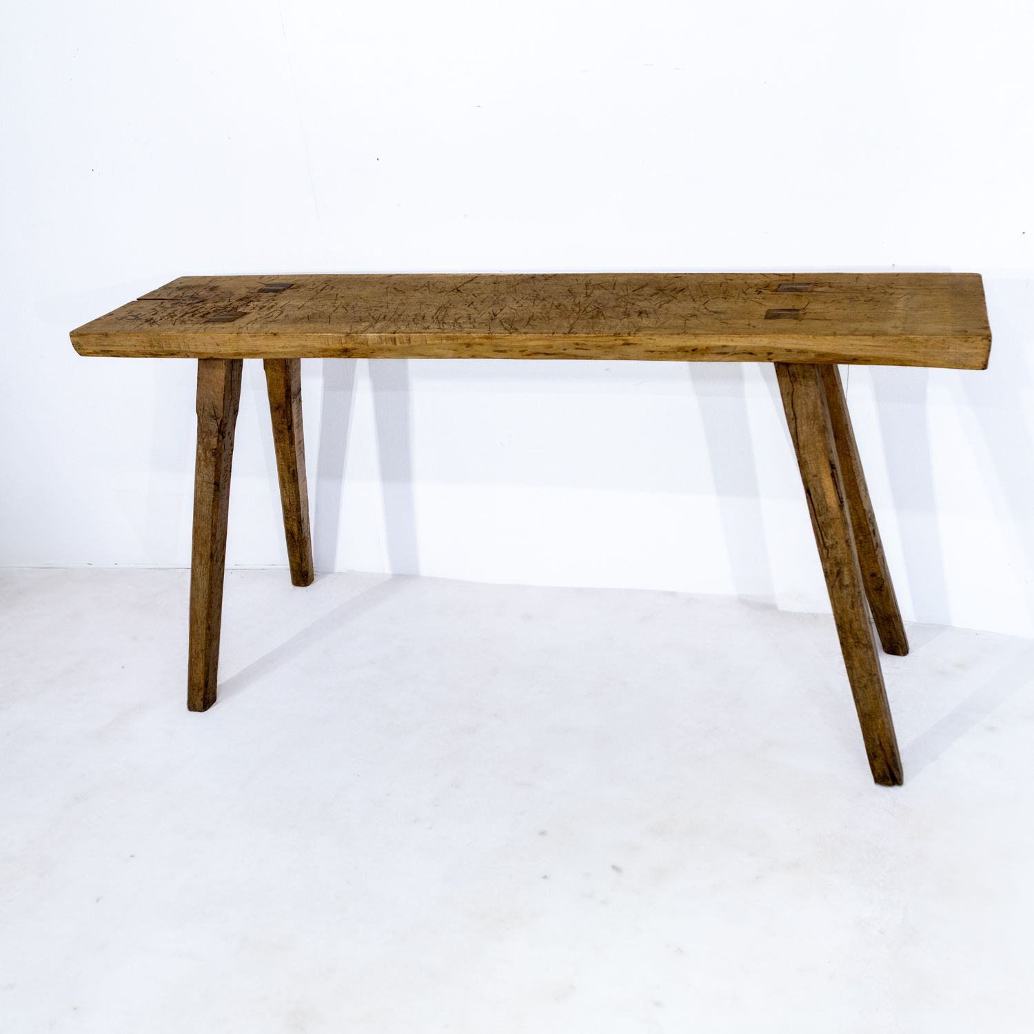 Rustic French Butchers Block Console Table Rwi 28