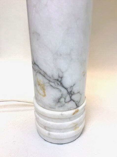 Bergboms Mid Century Pair Table Lamps In Carrara Marble (Sweden, 1960s) photo 2331.0