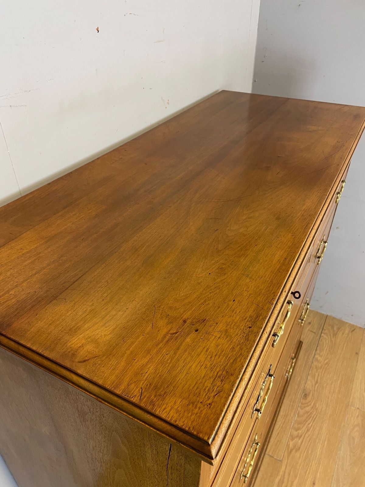 photo for sale Arts And Crafts Solid Satin Walnut Four Height Chest Of Drawers