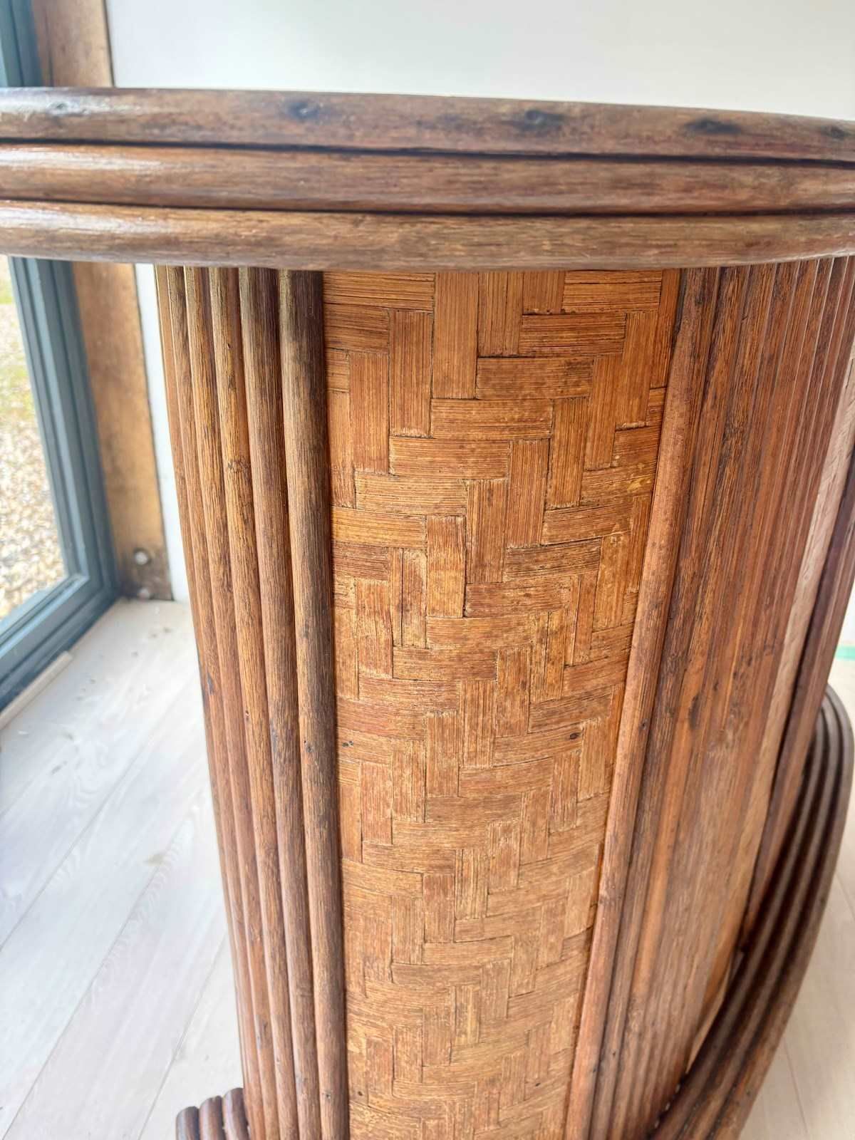 Furniture Large Vintage French Bamboo And Rattan Bar photo
