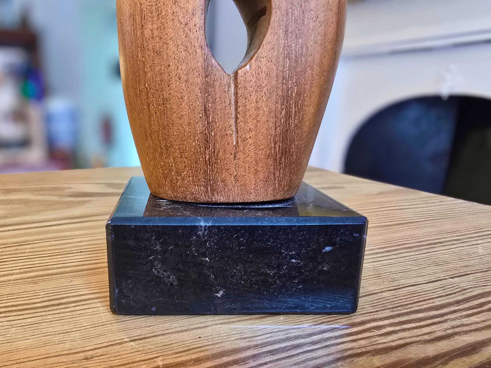 160.0 Paul Benyovits Female Form Wood And Marble Sculpture (1999)   Cornish Artist photo
