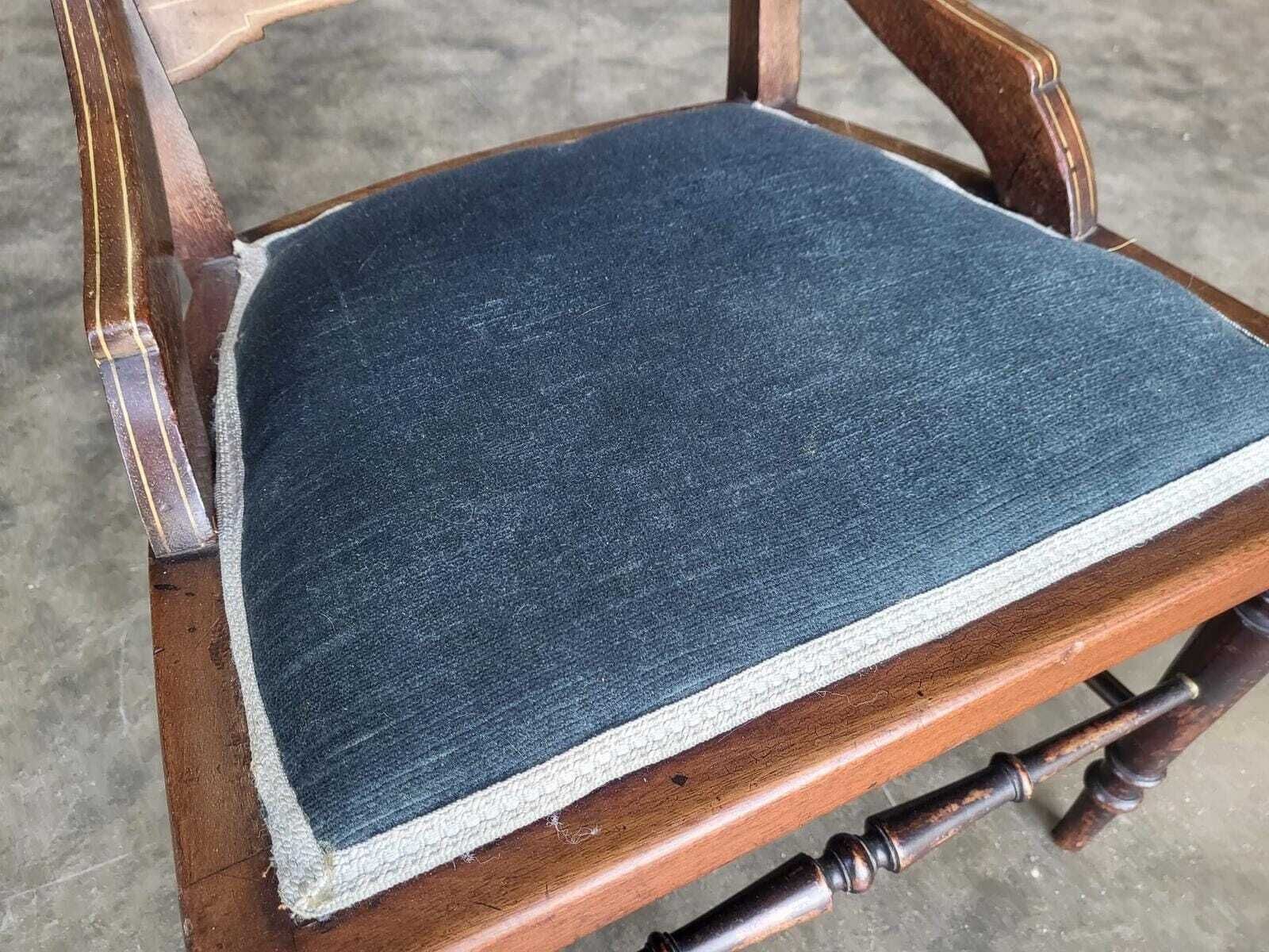 Antique Edwardian Small Bedroom Bathroom Inlaid Chair photo Furniture