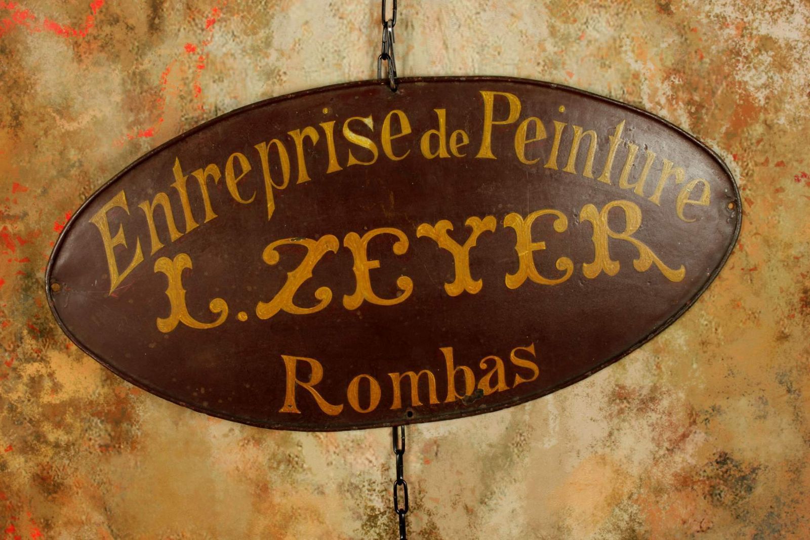Antique French Painter Tradesman Sign. Entreprise De Peinture. Rombas. photo furniture