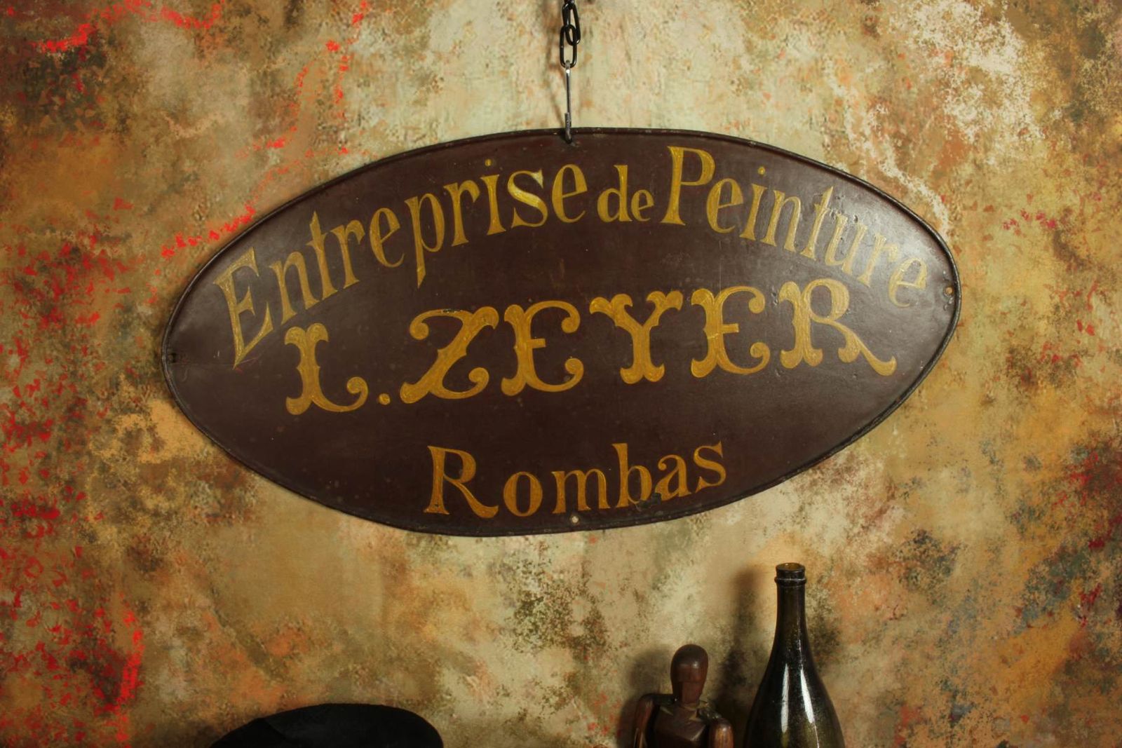 photo buy Antique French Painter Tradesman Sign. Entreprise De Peinture. Rombas.