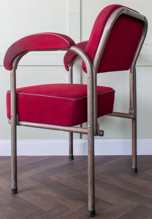 Pair Of Tubular Steel Chairs, Mid 20th Century photo Furniture