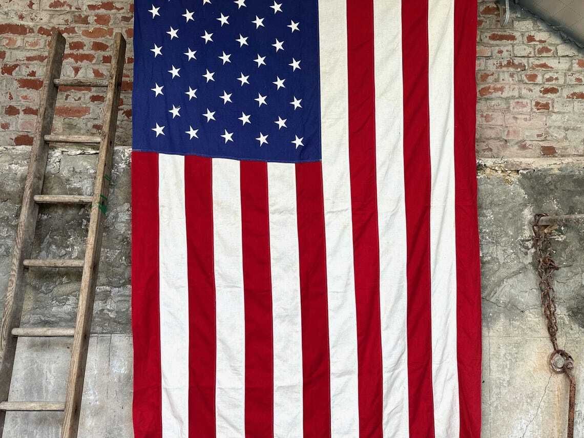 Vintage United States Of America Stars And Stripes USA Flag Very Large photo for sale