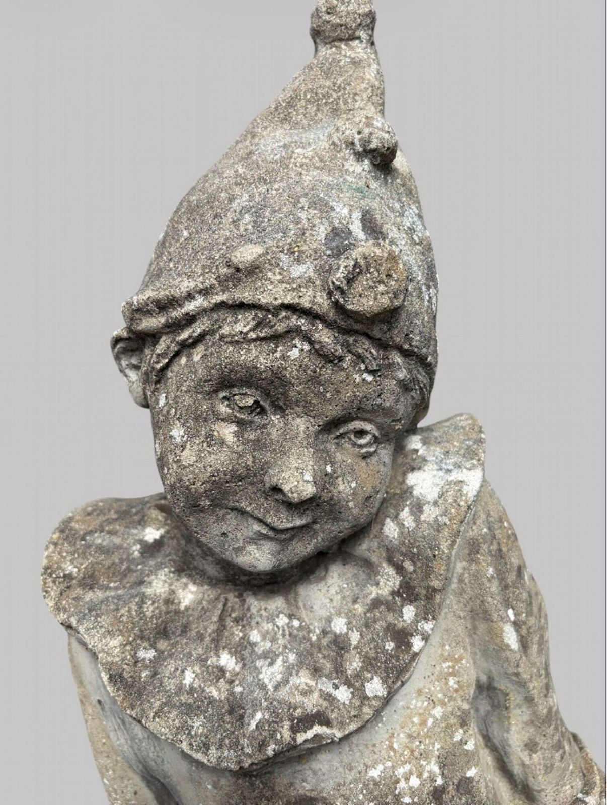 A Lucas Stone Clown/Pierrot Style Garden Ornament photo for sale