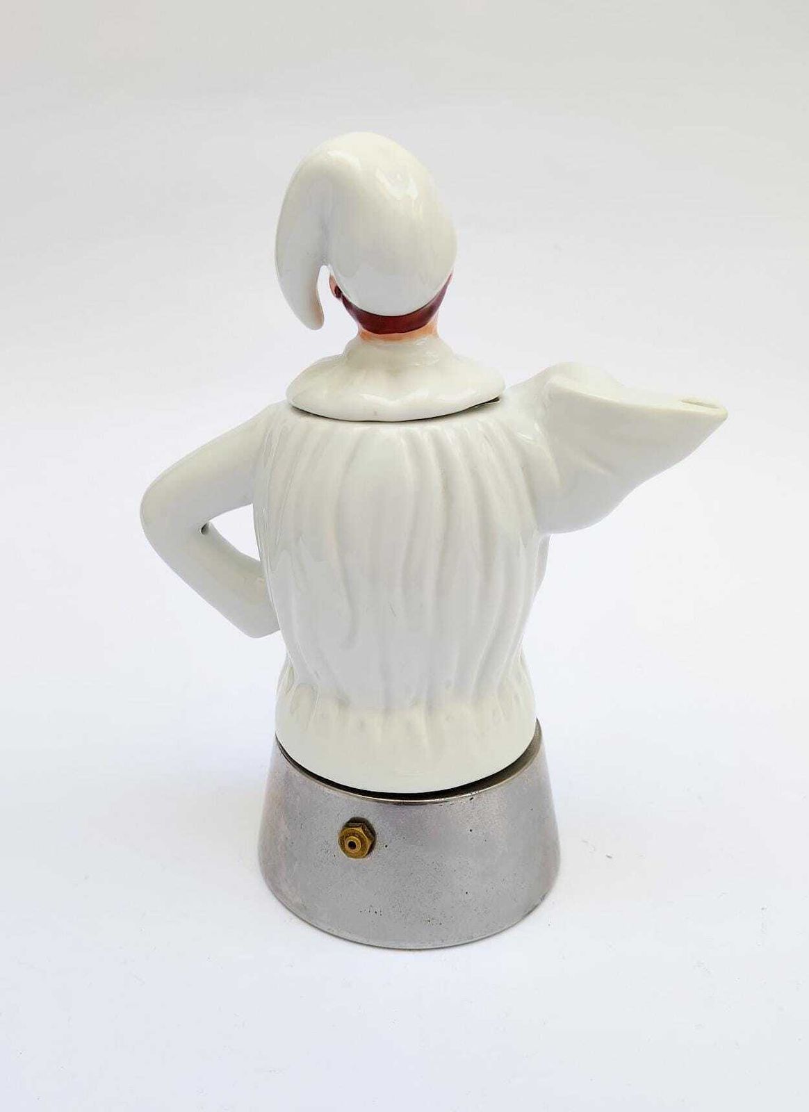Cafetière moka Pulcinella napolitaine, 3 tasses, céramique, design vintage Mokart, années 1980 photo for sale