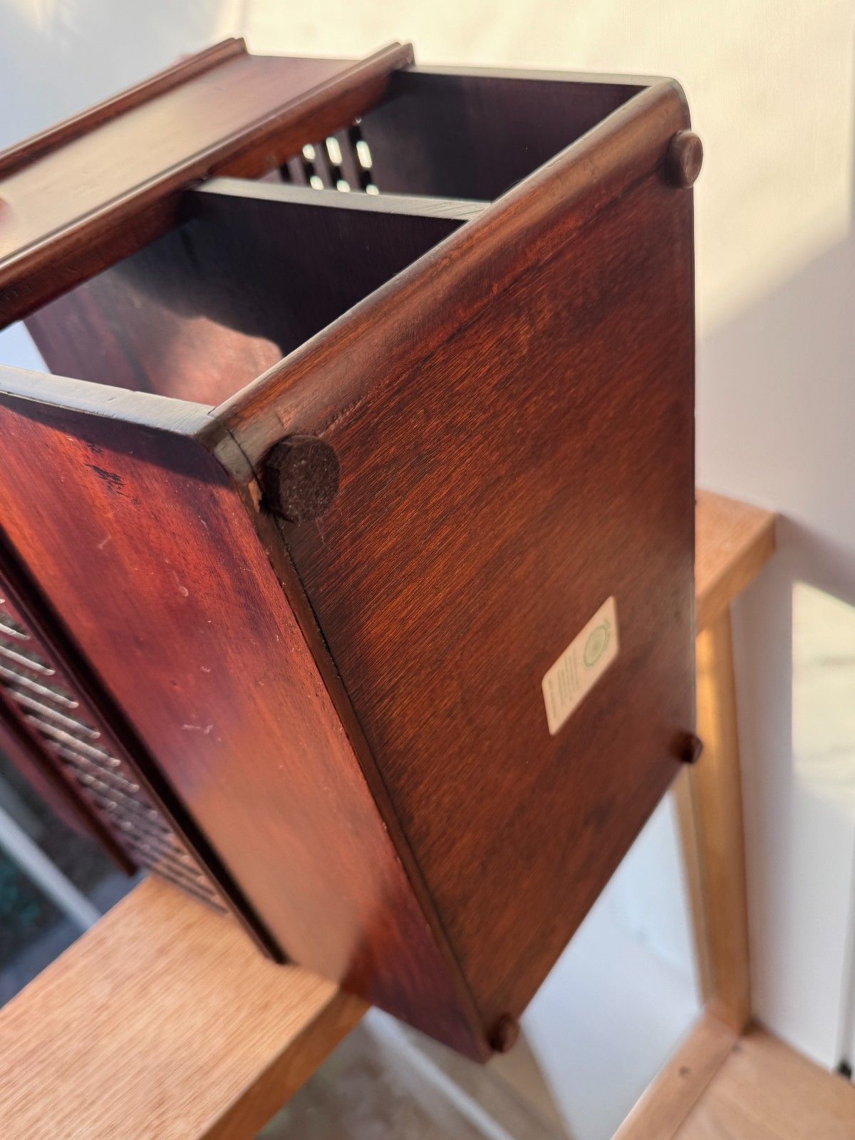 photo buy Vintage Librasco Mahogany Magazine Rack Made In Indonesia