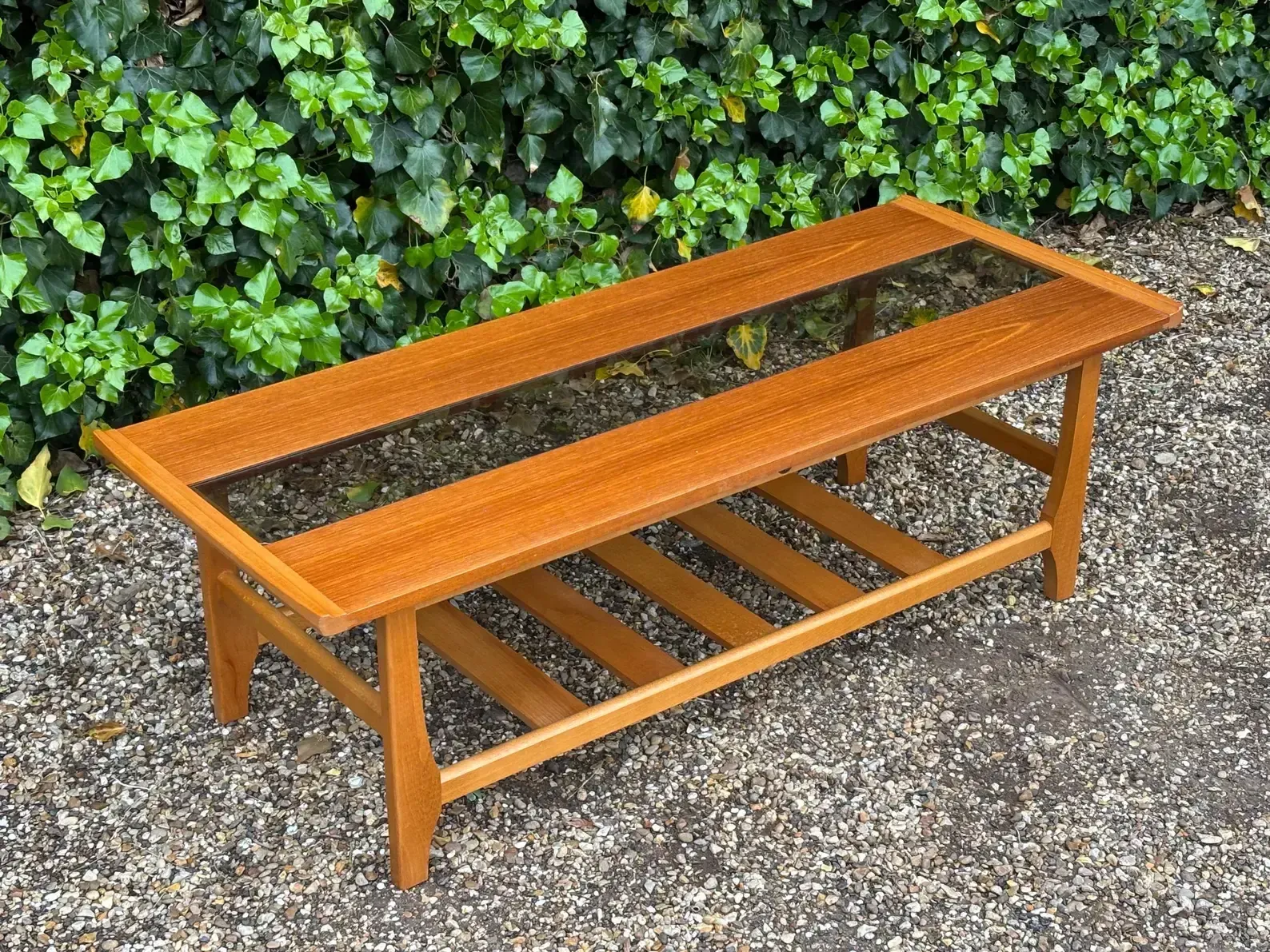 Vintage 1960’s Myer Teak Coffee Table With Smoked Glass photo furniture