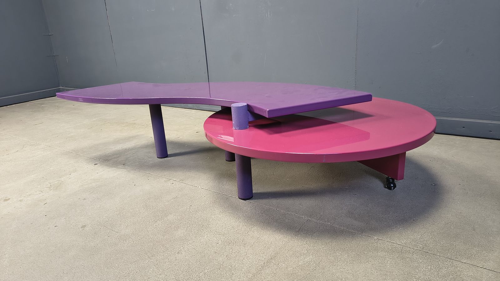 photo for sale Maurizio Salvato Rotating Burlwood Coffee Table For Saporiti Italia, 1980s