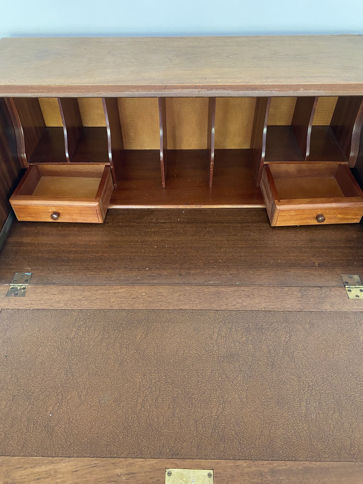 Elegant Burr Walnut Chinoiserie Bureau C.1930s–40s – Astons Shrewsbury photo furniture
