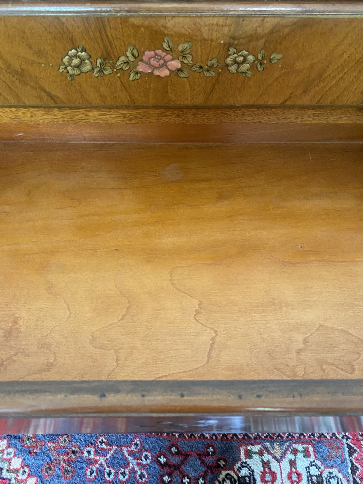 photo furniture Elegant Burr Walnut Chinoiserie Bureau C.1930s–40s – Astons Shrewsbury
