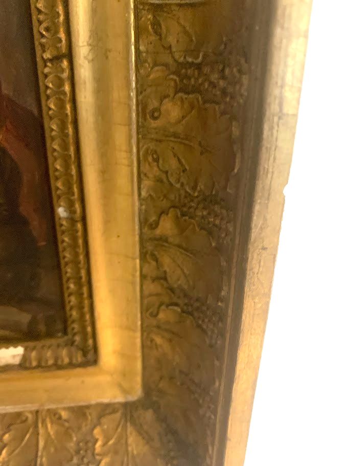 Oil On Panel "The Family Scene" 19th Century photo for sale