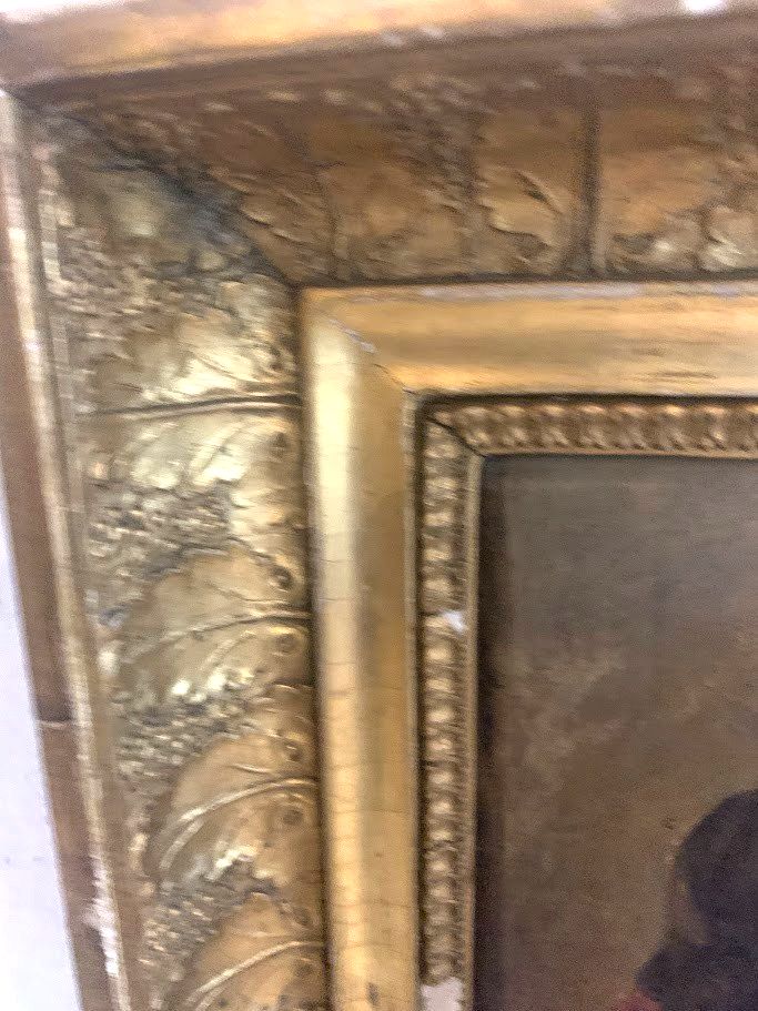 Oil On Panel "The Family Scene" 19th Century photo 419.0