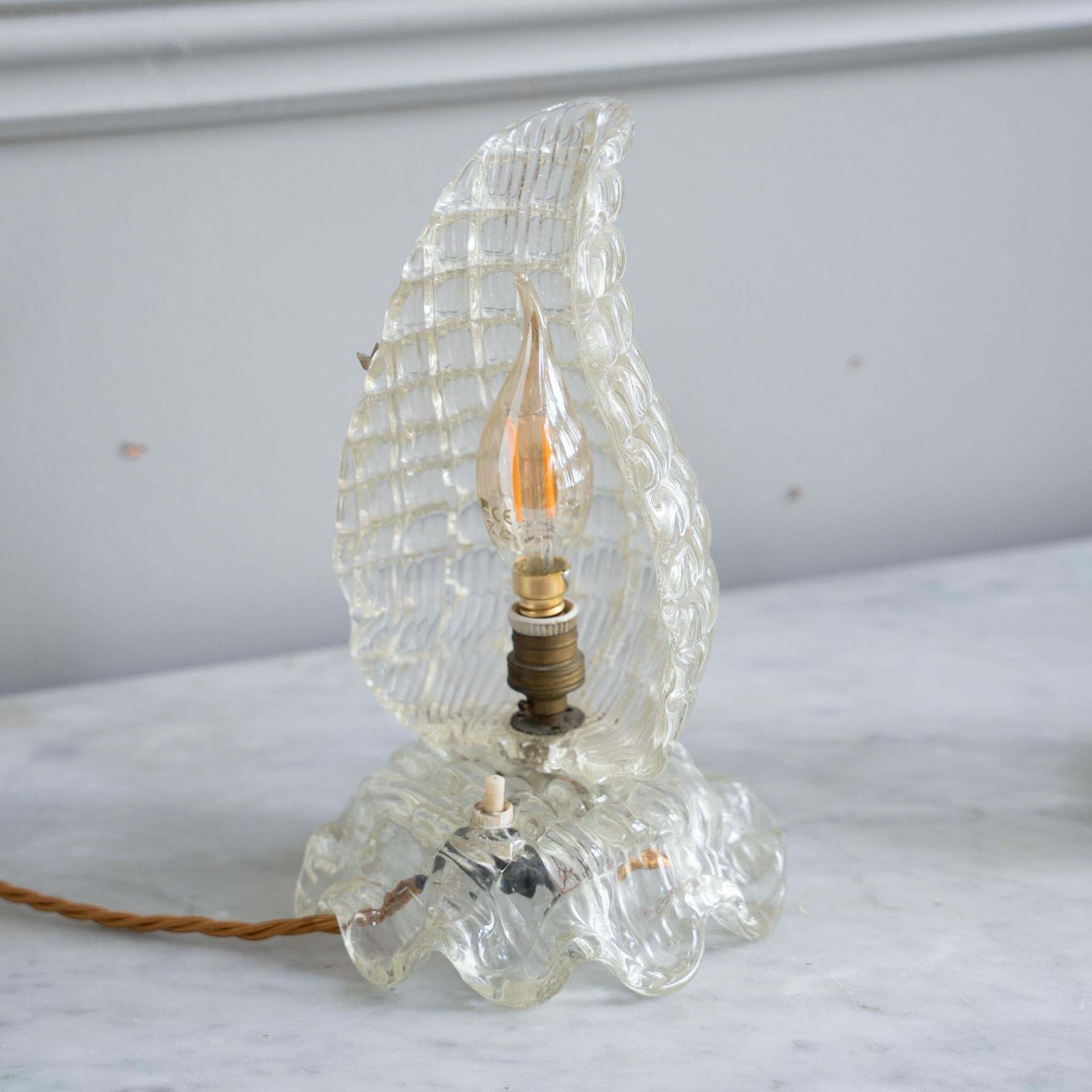 Pair Of Murano Glass Table Lamps, Circa 1940, In The Manner Of Ercole Barovier photo 916.0