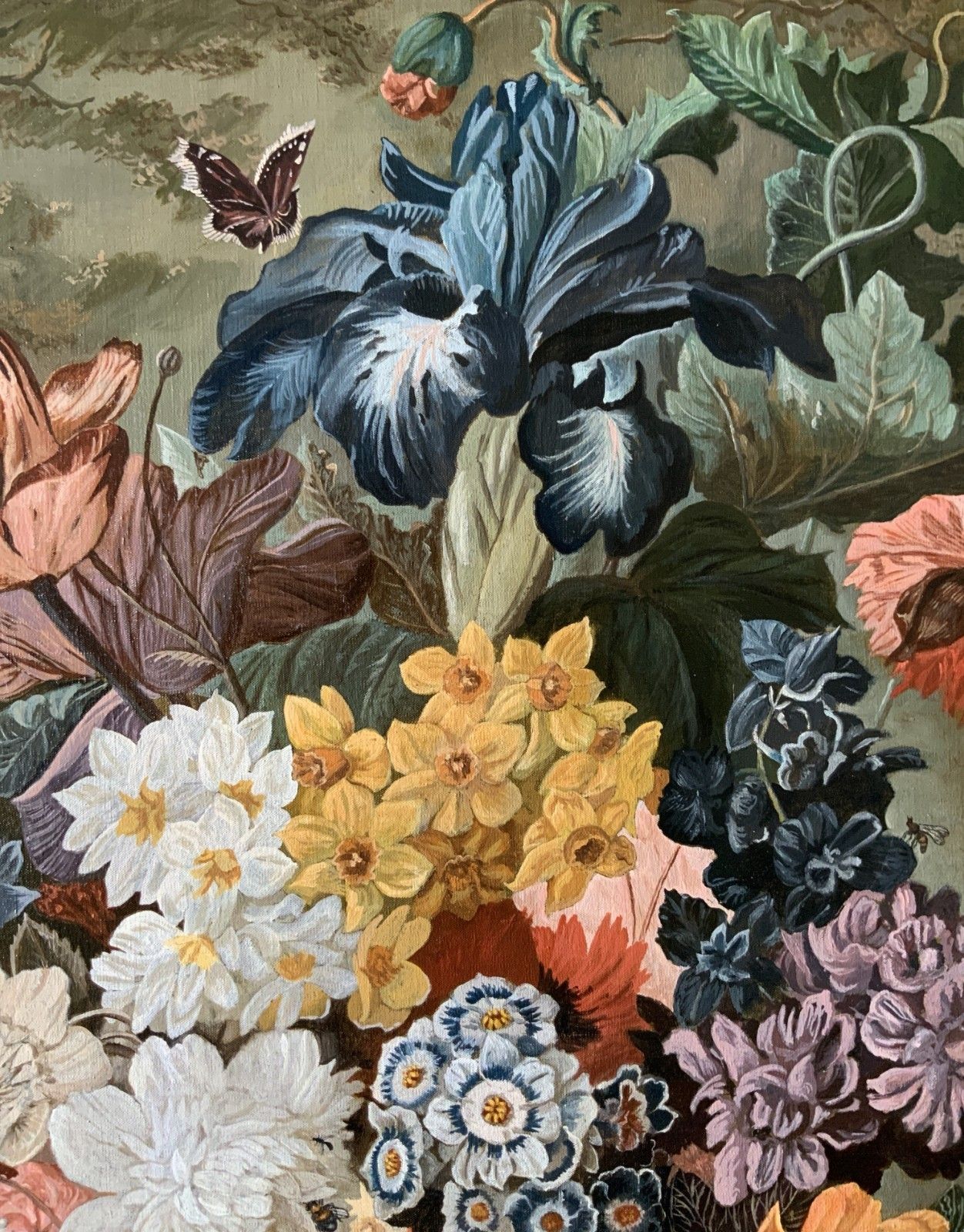 Large Dutch Still Life Oil Painting 18thc Style Floral & Birds Nest (2 Of 2) photo buy