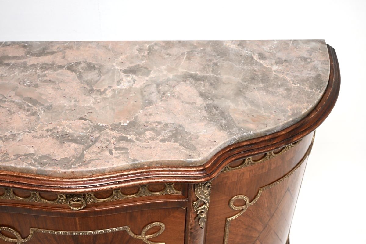 photo buy Antique French Marble Top Painted Cabinet