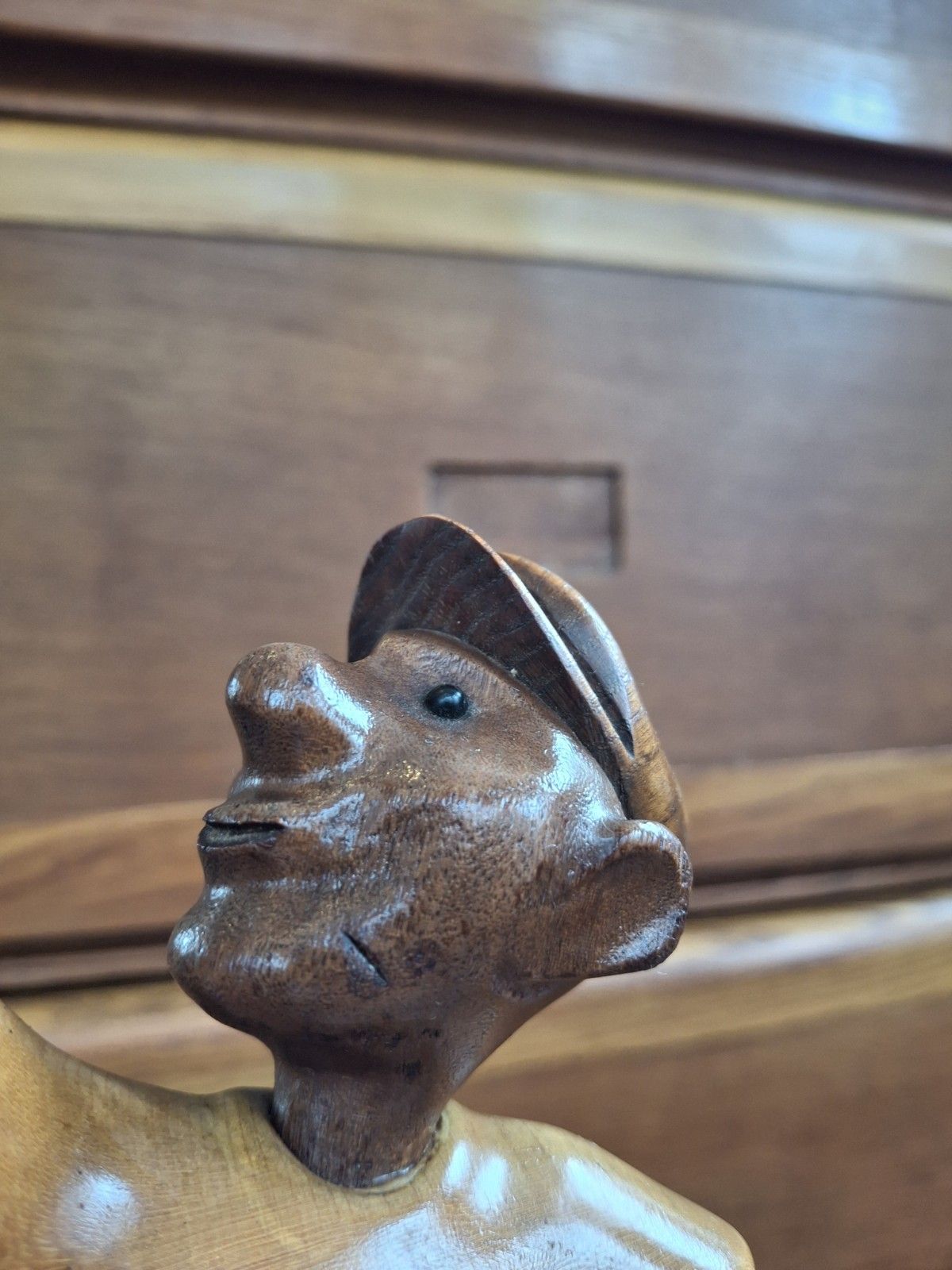 Pair Of 1960's Carved Italian Sports Figures In Rosewood & Beech. photo buy