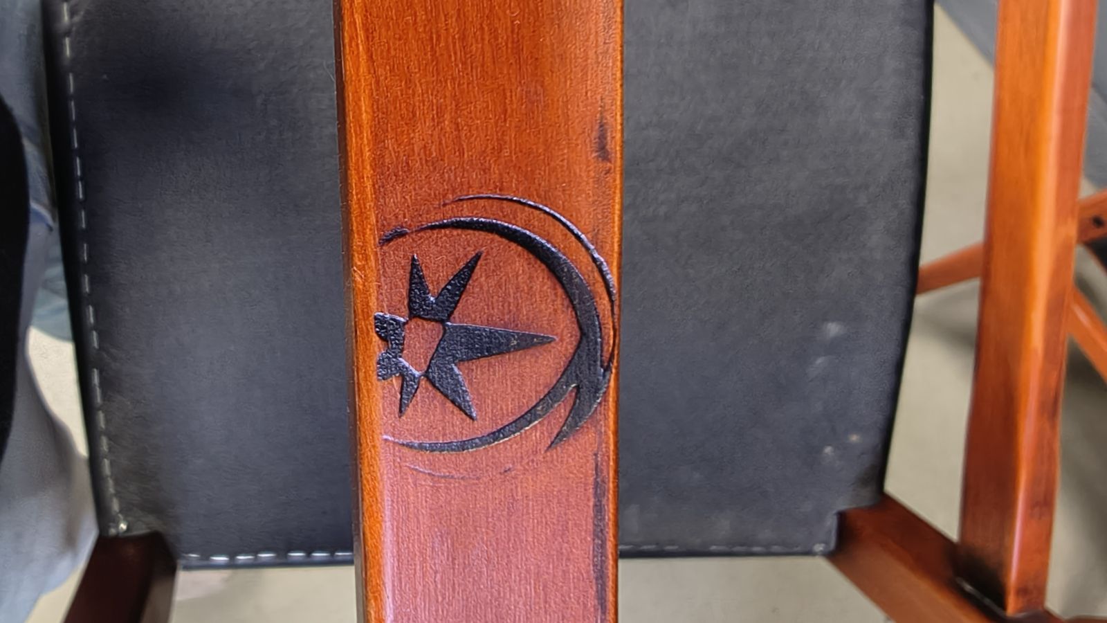 Vintage Spanish Leather And Wood Dining Chairs, Set Of 6   1970s photo furniture