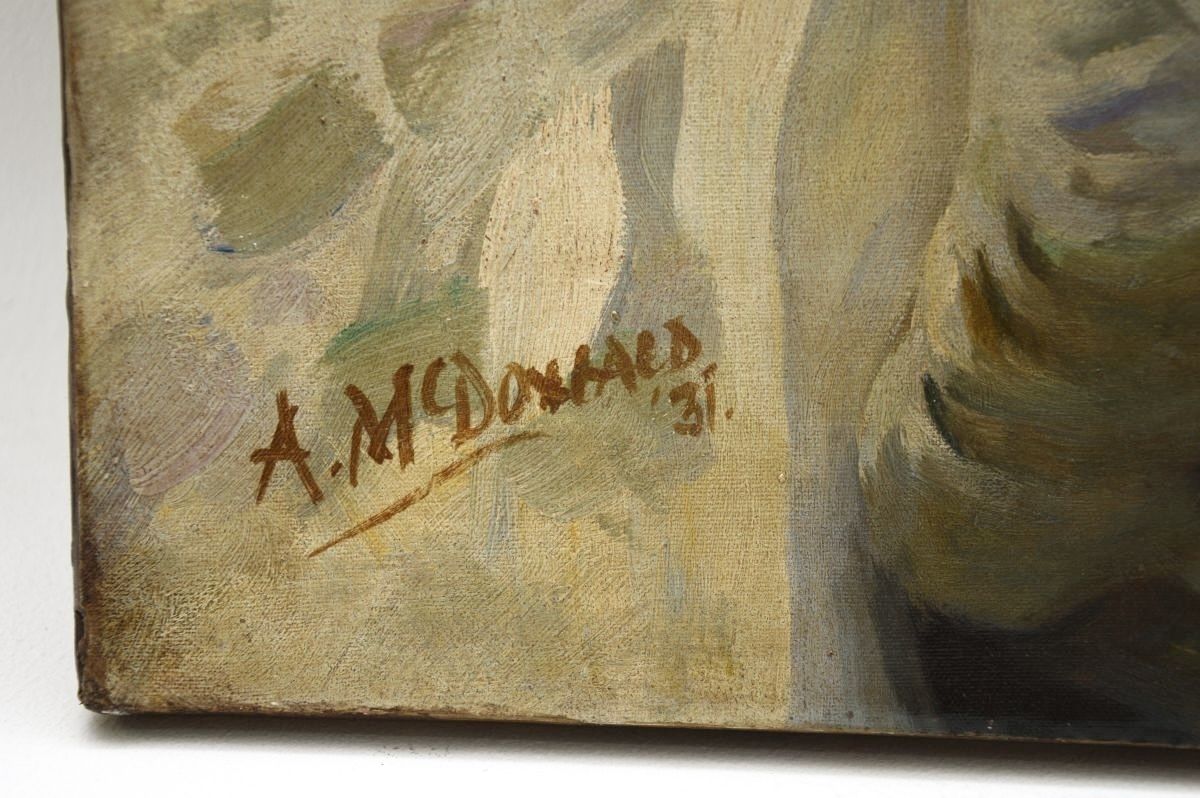 Antique Oil Painting By A. Mcdonald photo vintage