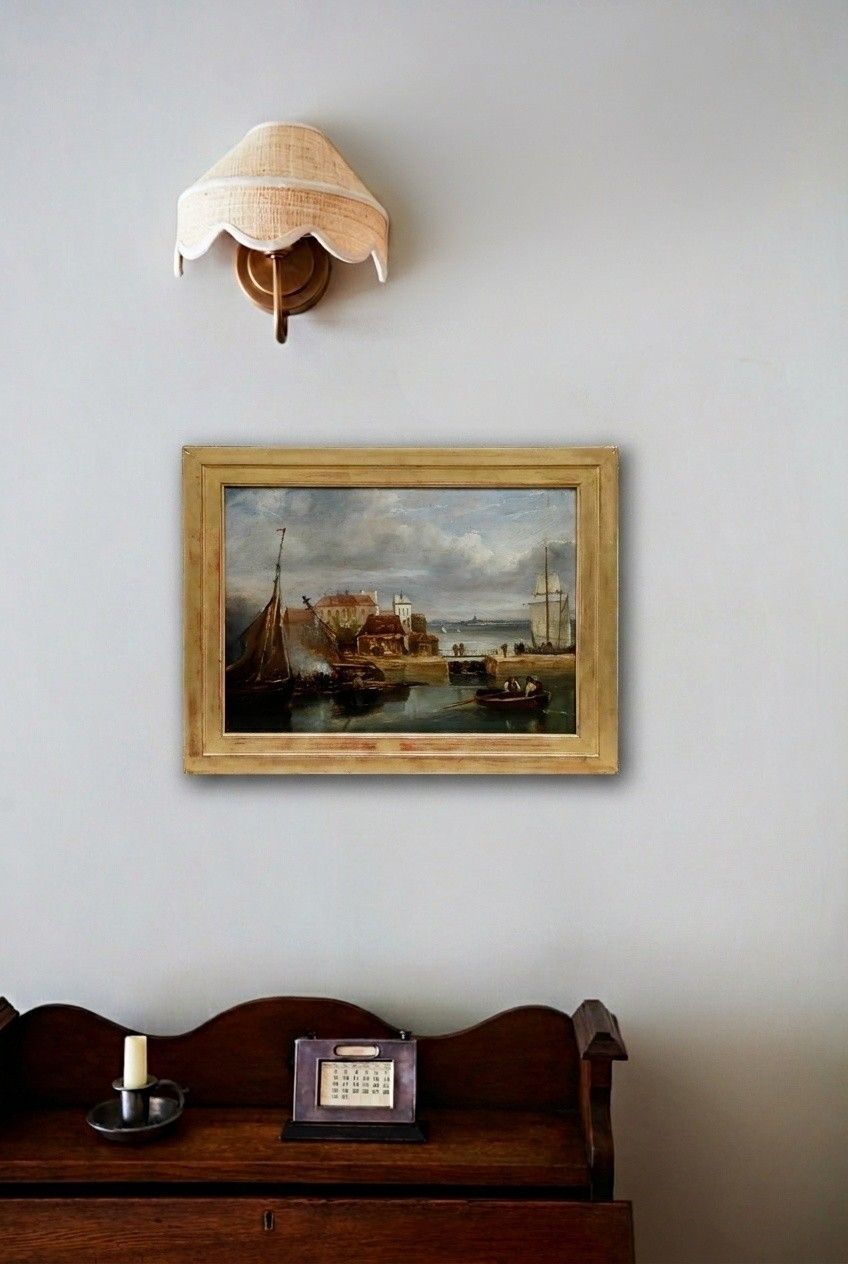 James Wilson Carmichael (1800 1868) Framed 19th Century Oil, The Docks photo for sale