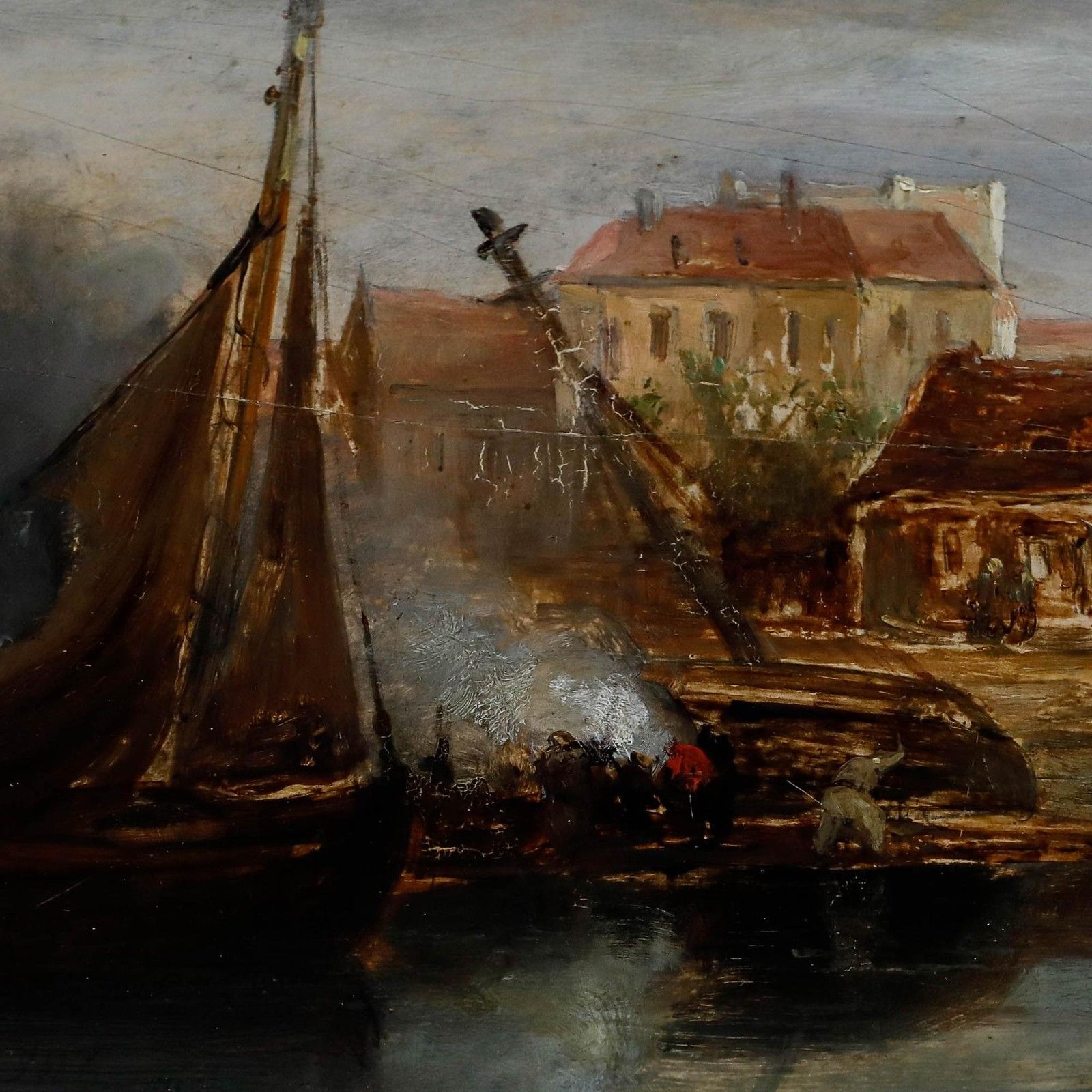 James Wilson Carmichael (1800 1868) Framed 19th Century Oil, The Docks photo 995.0