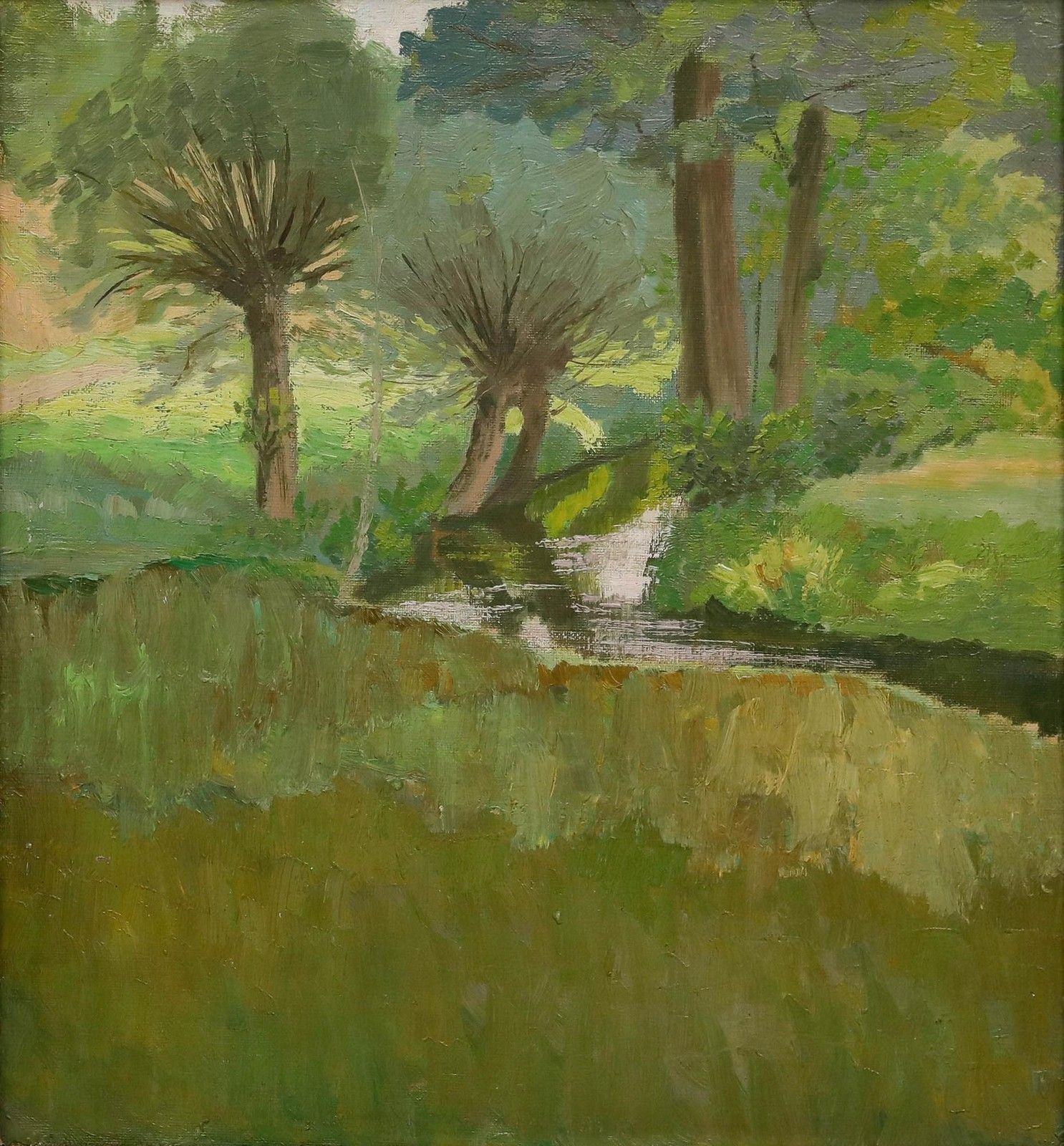 Eva Langkammer (1884 1980) Framed Mid 20th Century Oil, Summer Stream photo furniture