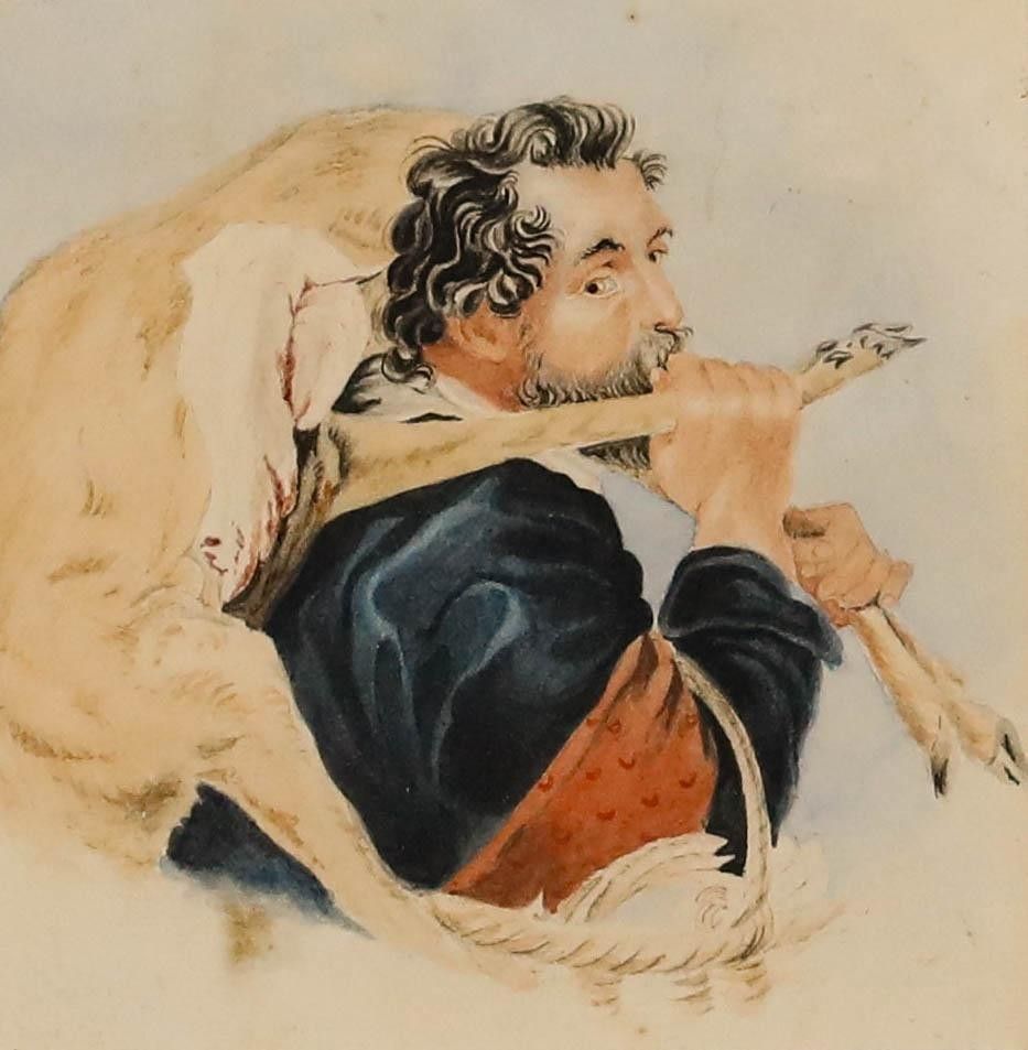Framed 18th Century Watercolour The Huntsman photo furniture