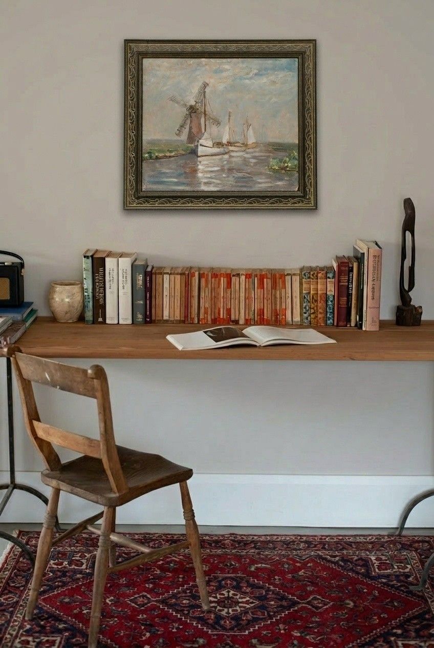 Framed Mid 20th Century Oil Harnessing The Wind photo for sale