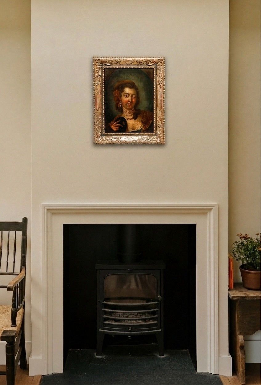 18th Century Oil Lady Of Luxury photo for sale