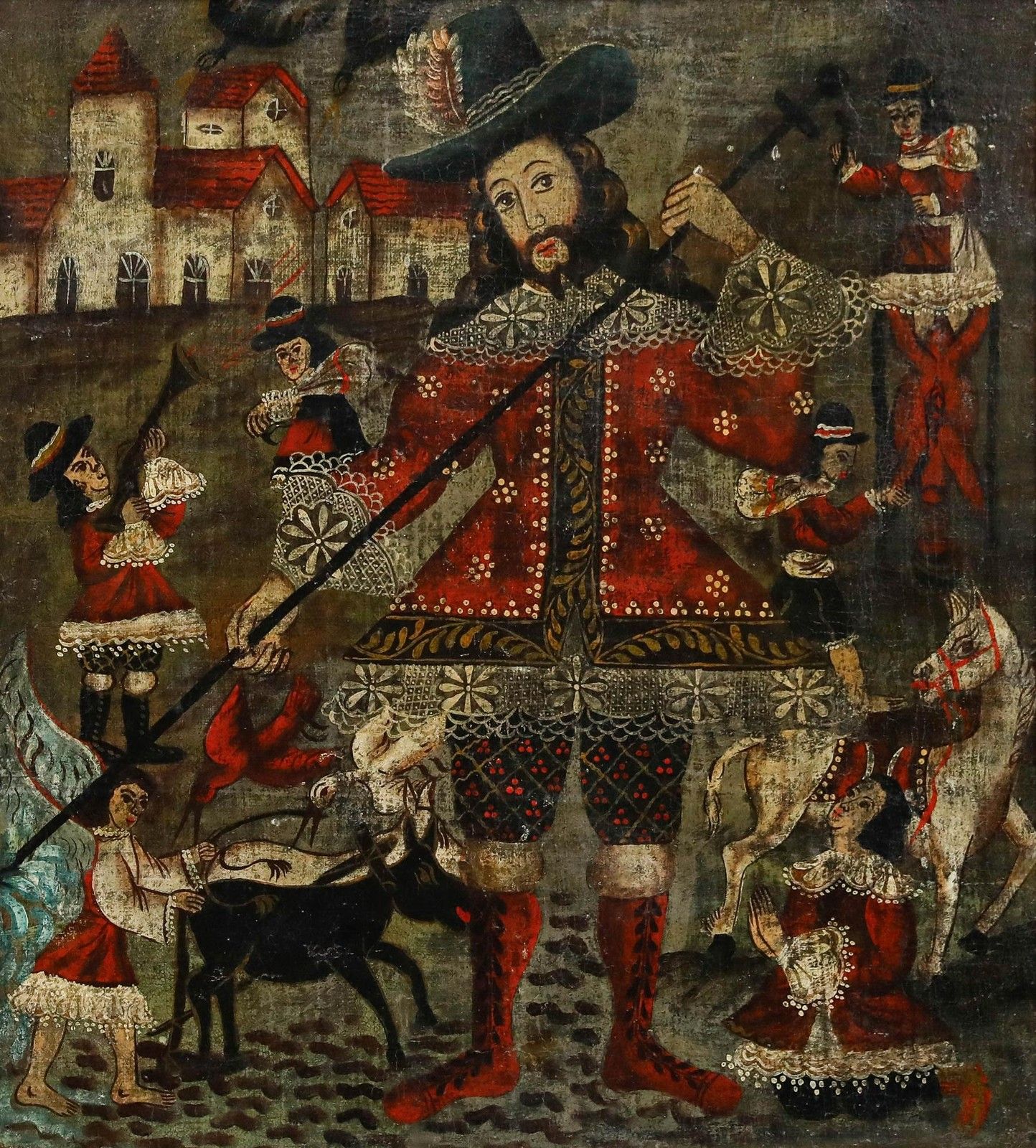 Cuzco School 18th Century Oil Saint Isidore Of Madrid photo furniture