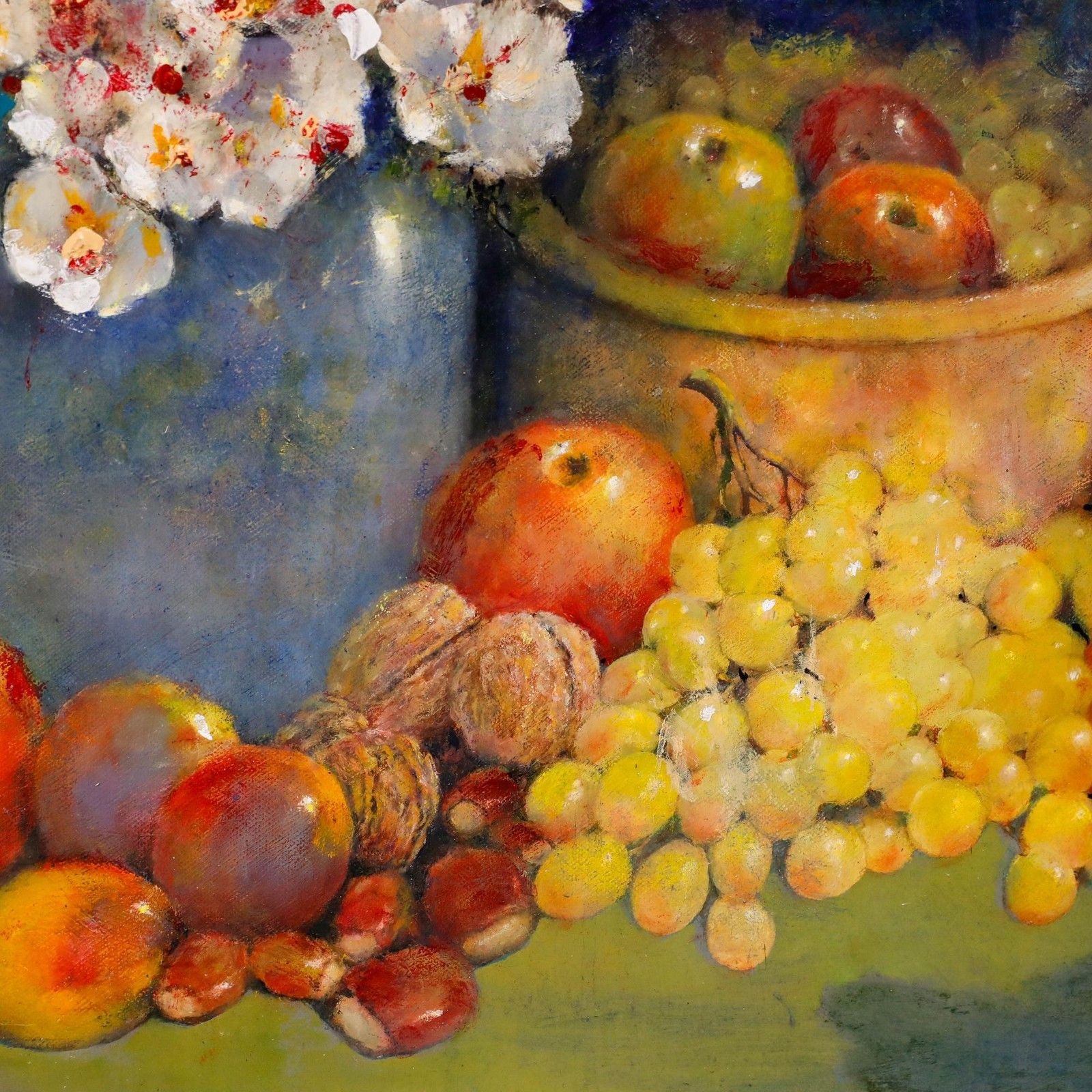 Norman R. Coker Framed Contemporary Oil, Still Life Fruit & Flowers photo 550.0
