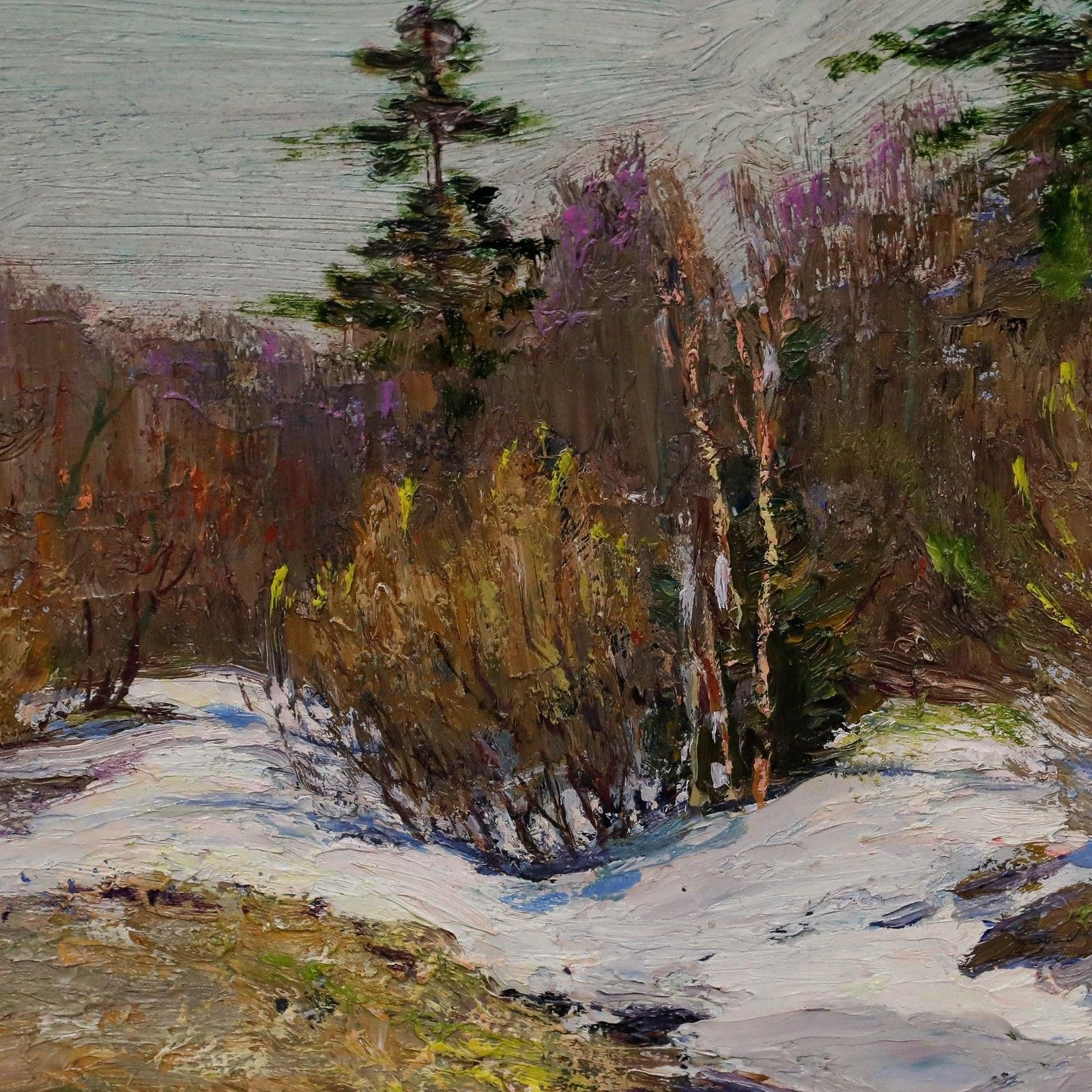 Vladimir Skriabin (1927 1989) Framed Mid 20th Century Oil, Last Snow photo 695.0