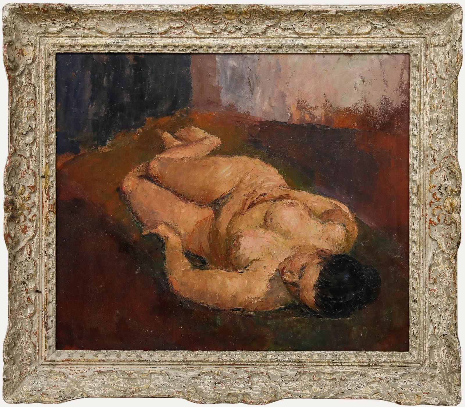 Follower Of Walter Richard Sickert (1860 1942)  Mid 20th Century Oil, Nude Study