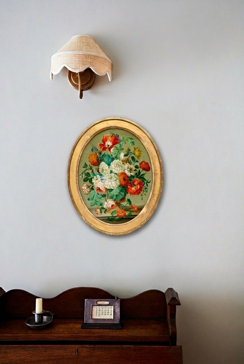 Fine 19th Century Oil Summer Flowers I photo for sale