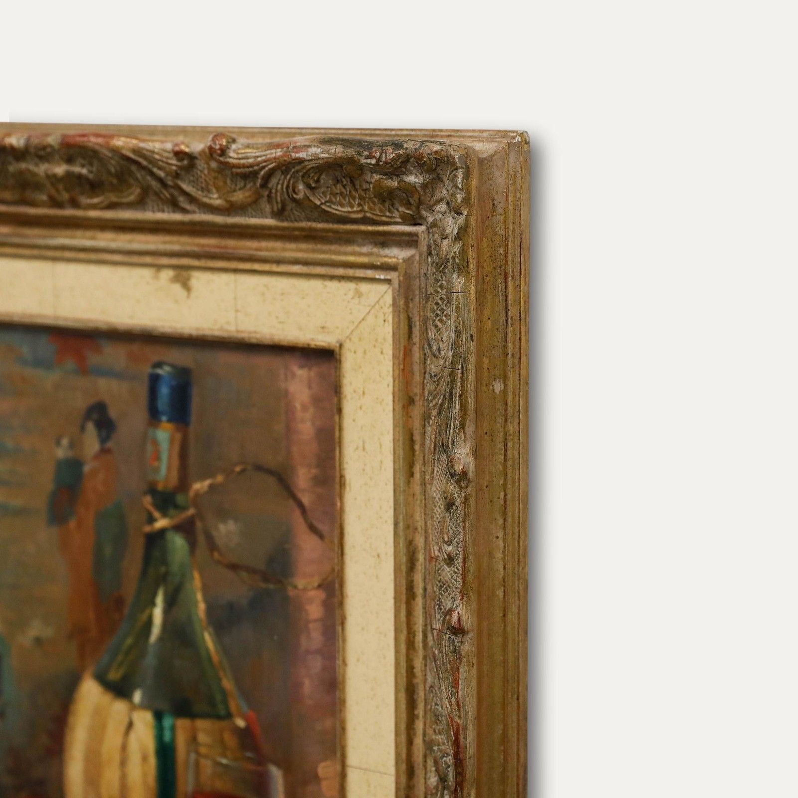 Frans Lejeune (1879 1963) Framed Oil, Still Life Of Wine & Apples photo buy