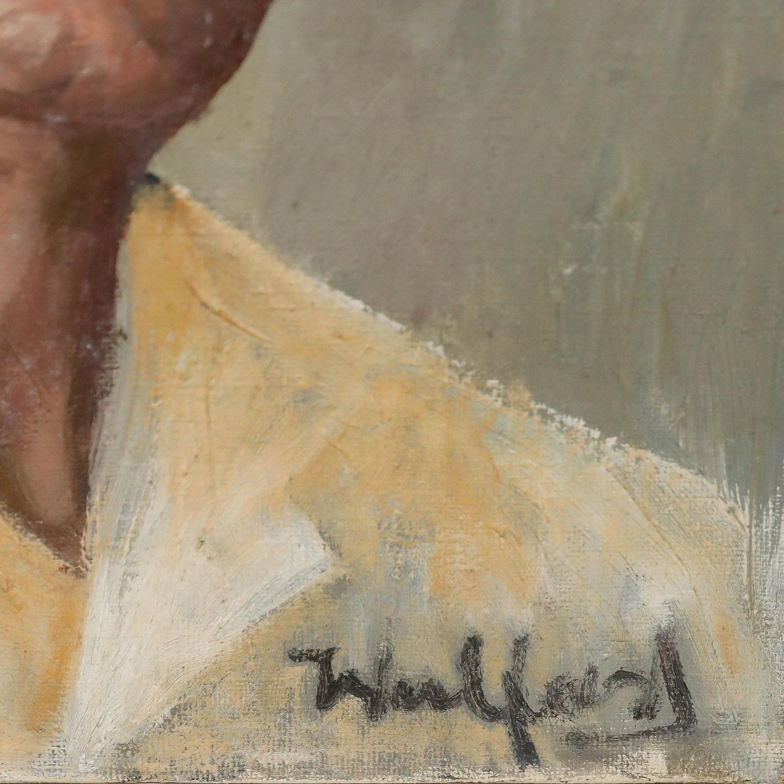 Max Wulfart (1876 1955) Mid 20th Century Oil, Portrait Of A Basque Man photo vintage