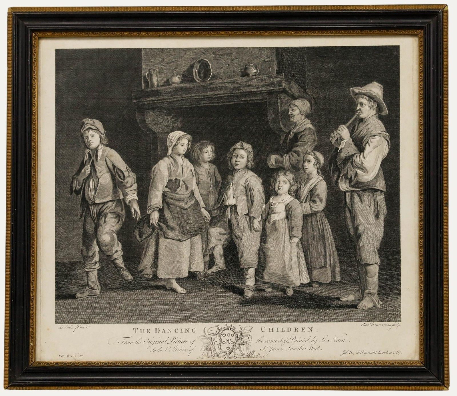 Bannerman After Le Nain (1593 1648) 1767 Engraving, The Dancing Children