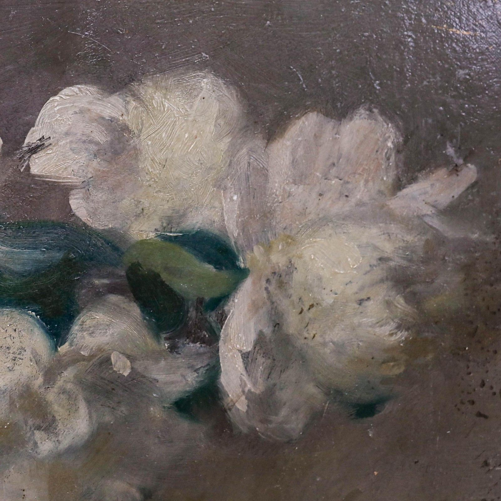 Cecile Hertz Eyrolles (1875 1974) Framed Oil, White Peonies In A Vase photo vinterior
